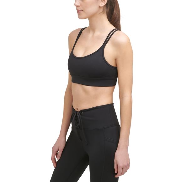 DKNY Womens Activewear Solid Strappy Sports Bra Size X-Small - Picture 1 of 4